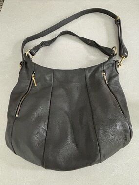 Reed Krakoff Gray Pebbled Leather Slouchy Hobo Shoulder Bag Crossbody Luxury